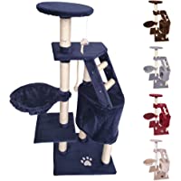 Beltom Rascador Afilador Uñas para Gatos Árbol Escalador Mascota Rascarse Juego 120 cm - Azul